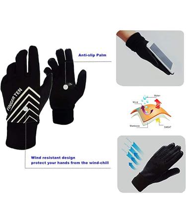 Winter Touch Screen Gloves for Men and Women - Running, Cycling, Warm and Free Earband Pack - Black Large - Buy Online on GoSupps.com