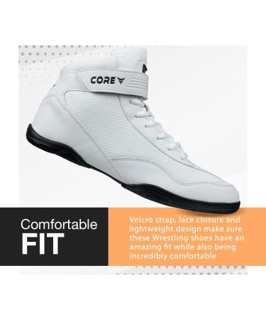 Buy Core Wrestling Shoes for Men Women & Kids - Non-Slip Heavy Duty Martial Arts Training Footwear - Ideal for Wrestling Crossfit & Weightlifting - 47 EU White - Buy Online on GoSupps.com