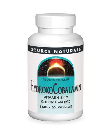 Source Naturals HydroxoCobalamin Vitamin B-12 1mg Cherry Flavor - 60 Lozenges 60 Count (Pack of 1) - Buy Online on GoSupps.com