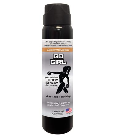 Go Girl - Women s Post Workout Body Spray - Breaks Down Most Foul Odors at The Molecular Level on Skin Hair and clothing - 3.5 oz Spray Determination Determination 1 Count (Pack of 1)