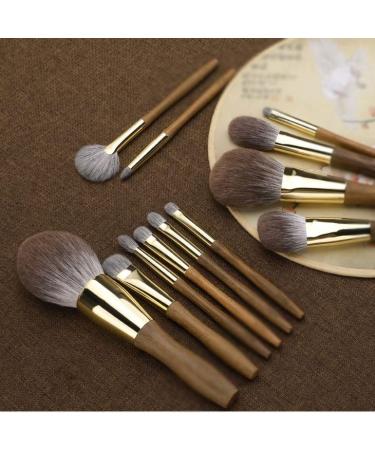 12 Green Sandalwood Makeup Brush Set - Complete Loose Powder & Eyeshadow Brushes for Flawless Application - Shop Internationally - Buy Online on GoSupps.com