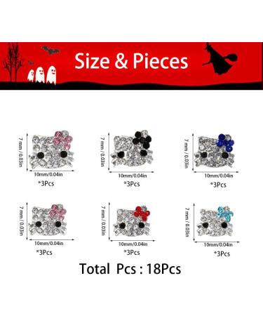 18Pcs Alloy Kitty Nail Charms Shinny Kawaii Nail Rhinestones Silver Jewelry Kit Nail Crystal Nail Decorations Cartoon Nail for Hair Clips Refrigerator Magnets Dress Up and Phone Cases 18 pcs Kitty - Buy Online on GoSupps.com