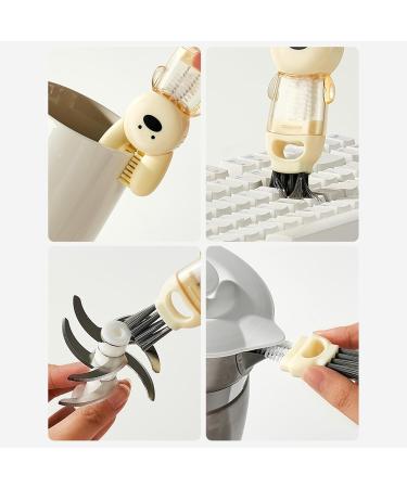 Cup Mouth Brush Lid Corner Edge Cleaning Flexible Bristle Food Grade Compact Size Portable Multifunctional Bottle Gap Yellow - Buy Online on GoSupps.com