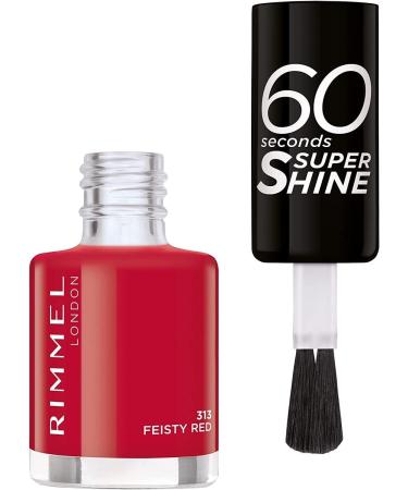 Rimmel 60 Seconds Super Shine Nail Polish - 8 ml 313 Feisty Red Feisty Red 8 ml (Pack of 1) - Buy Online on GoSupps.com