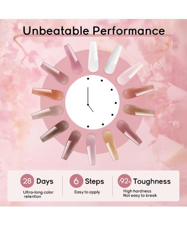 JEWHITENY 14 Colors Poly Extension Gel Nail Kit with SUN1 Lamp - All In One Poly Gel Starter Kit for Manicure Salon - Buy Online on GoSupps.com