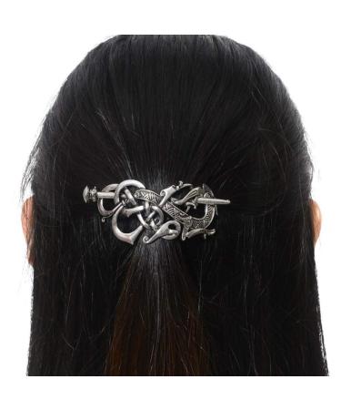 Solustre Celtic Hairpin - Viking Hair Clip & Accessories | Premium Headdress for Costume & Gifts - Buy Online on GoSupps.com