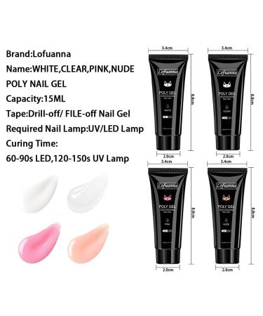 Lofuanna Poly Gel Nail Kit 4PCS | 15ml Poly Gel Builder Kit for Quick Nail Extension | Starter & Professional Nail Technician Set (4 Colors) - Buy Online on GoSupps.com