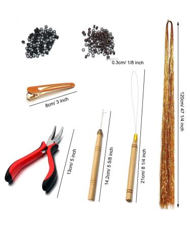 12 Colors Hair Tinsel Strands Kit with 2400 Strands - Hair Extensions Tool Kits for Girls and Women - Includes Pliers, Pulling Hook, Bead Device, and 200pcs Silicone Lined Micro Rings - Fashionable Hairpin (120cm) - Buy Online on GoSupps.com