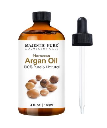 MAJESTIC PURE Moroccan Argan Essential Oil | 100% Pure and Natural Argan Oil | Premium Grade Essential Oils for Hair Care Home Diffusers Skin Aromatherapy Massage and Humidifiers | 4 Fl Oz