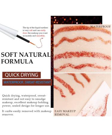 2Pcs Bronzer Red Liquid Glitter Eyeliner Set for Women - Sparkly Makeup Liners - Buy Online on GoSupps.com