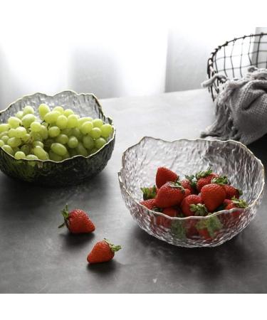 SHAOHUASC Japanese-Style Phnom Transparent Glass Bowl Irregular Vegetables Salad Bowl Home Large Fruit Dessert Bowl - Buy Online on GoSupps.com