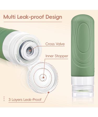 Brovamo Silicone Travel Bottles Set - 4 Leak-Proof 90ml Containers for Shampoo & Toiletries - Portable Travel Organizer - Warm Series Macaron Colors - Buy Online on GoSupps.com