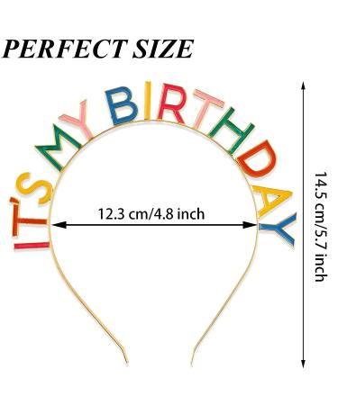 Rainbow 'It's My Birthday' Alloy Headband - Birthday Crown for Women and Girls - Party Decorations - Buy Online on GoSupps.com