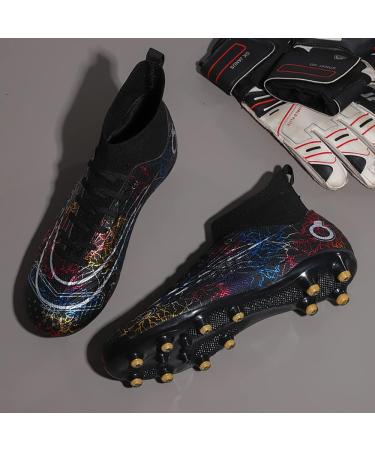 Pidaglobal High Top Soccer Shoes for Men - Spike Cleats & Football Boots for Youth Athletic Training - Size 39 EU - Black - Buy Online on GoSupps.com