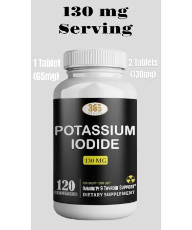 Potassium Iodide130 mg - KI Tablets- Potassium130 mg - USA Made Potassium Iodine Pills YODO Naciente Yoduro de potasio - 120 Tablets 120 Count (Pack of 1) - Buy Online on GoSupps.com