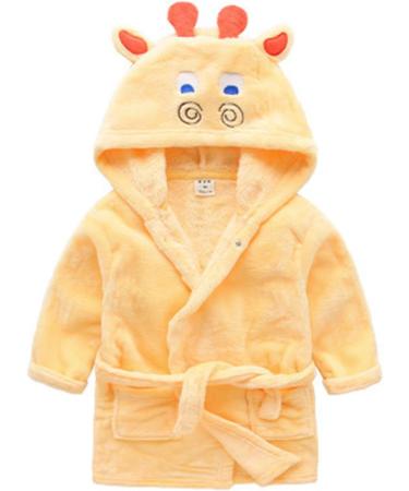 Feiliandajj Unisex Baby Toddler Fleece Bathrobe - Cute Animal Ears Orange Hooded Bathrobe for Boys & Girls (1-6 Years) - Buy Online on GoSupps.com