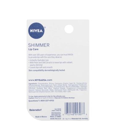 NIVEA Shimmer Radiant Lip Care 0.17 oz - Pack of 4 | Moisturizing Lip Balm - Buy Online on GoSupps.com