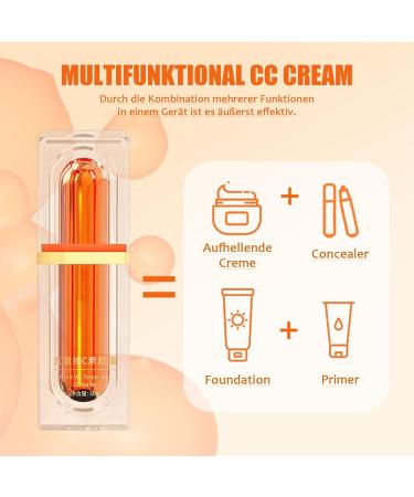 Cr me de maquillage la vitamine C cr me correctrice de couleur CC anti-cernes claircissante cinq cr me hydratante la vitamine C imperm able et longue dur e pour tous les types de peau - Buy Online on GoSupps.com