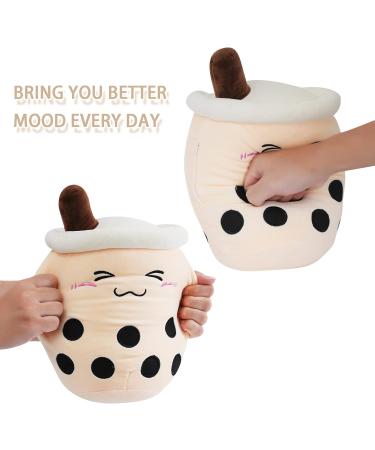 Anboor Bubble Tea Plush Pillow - 35cm Brown Boba Stuffed Toy for Kids | Soft and Cute Gift for Babies, Children | Stuffed Animals Plushies - Buy Online on GoSupps.com
