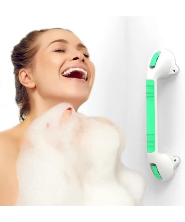Safety+Beauty 16.5'' Suction Bath Grab Bar - Bathroom Shower Handle (White/Green) | Pack of 1 - Buy Online on GoSupps.com