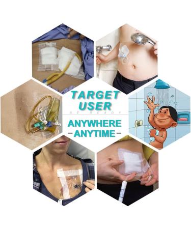 25 Pcs Waterproof Stoma Shower Cover 9x9 - Ostomy Bag Protector Shield Film Bandage - Colostomy Pouch Supply Bath Guard Accessory 9x9 inch - Buy Online on GoSupps.com