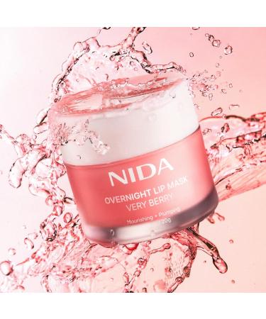 NIDA Overnight Lip Mask - Very Berry | Intense Hydration & Plumping Sleeping Mask for Dry Chapped Lips | 0.7 oz. 20g - Buy Online on GoSupps.com