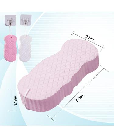 RQUTI 2022 Super Soft Exfoliating Bath Sponge | Body Scrubber for Women | Reusable 3D Body Sponge for Adults & Toddlers (Pink + White) - Buy Online on GoSupps.com