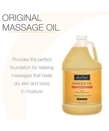 Bon Vital' Original Massage Oil - 1 Gallon | Relax Sore Muscles, Repair Dry Skin | Top Choice for Professional Massages - Buy Online on GoSupps.com