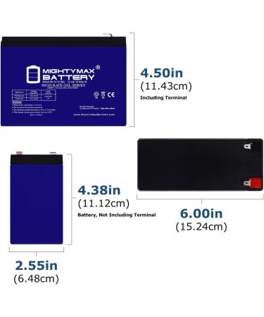 Mighty Max 12V 10AH Gel F2 Replacement Battery - Compatible with IT-YB12100 | International Shipping Available - Buy Online on GoSupps.com