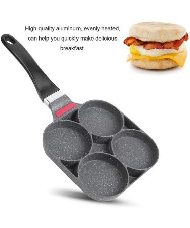 Oikabio Pancake Pan Eggs Pancake Frying Pan Non-Stick Fried Egg Burger Pan 4 Holes Crepe Pan for Breakfast Eggs Kitchen Utensils - Buy Online on GoSupps.com