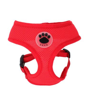 Soft Mesh Dog Harness No Pull Walking Comfort Padded Vest Harnesses Adjustable Medium Red