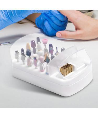 Nail Drill Bits Organizer 2 in 1 Nail Drill Bit Set & Holder - Anti-Splash Nail Bit Case 2 Brushes Included for Home Salon Use - Buy Online on GoSupps.com