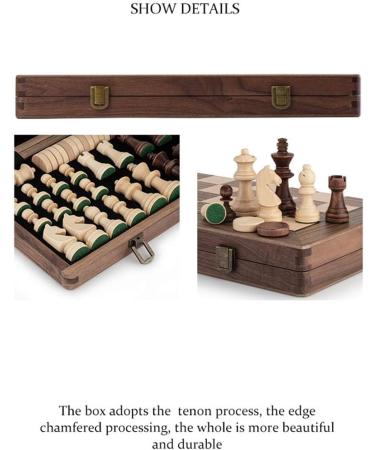 Chess Set Walnut and Checkers Set with Folding Wooden Gift Travel Chess Decor Chess Pieces (Size : 15inch) (15inch) - Buy Online on GoSupps.com