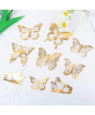 18pcs Butterfly Cake Decorations Butterfly Cake Topper 3D Gold Butterfly Cake Decorations for Wedding Bridal Shower Butterfly Birthday Decorations Gold Butterflies for Cakes Gold and White - Buy Online on GoSupps.com