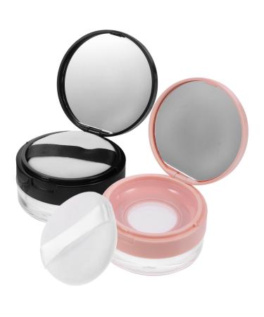 DRESSOOS 2pcs Portable Powder Box Makeup Foundation Makeup Accessories Cosmetics Crease Sponge Holder Plastic