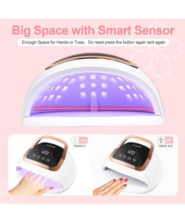 Professional UV LED Nail Lamp - LKE 268W Fast Curing Gel Nail Dryer with 66 Beads 4 Timers & Auto Sensor for Home & Salon Use - Buy Online on GoSupps.com