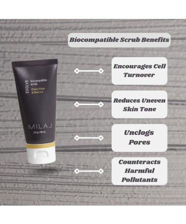 MILAJ Evolve Biocompatible Face Scrub - Charcoal & Cherry Water Exfoliator | Cleanse Pores & Even Skin Tone | 2fl oz | International Shipping Available - Buy Online on GoSupps.com