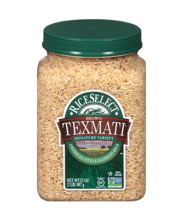 RiceSelect Texmati Brown Rice, Long Grain, Whole Grain, Gluten-Free, Non-GMO, 32 oz (Pack of 4 Jars)