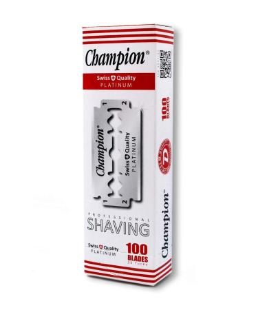 100 Champion Platinum Double Edge Razor Blades - Smooth Shaving for Men | 1 Year Supply of Safety Razor Blades - Buy Online on GoSupps.com