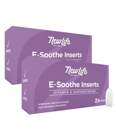 NewLife Naturals Vitamin E Suppositories 38IU - Vaginal Dryness Irritation Menopause Atrophy Relief - All Natural Estrogen Free Feminine Care - 2 x 24 Packs (48 Total)