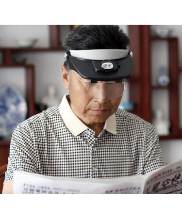 Lighted Head Magnifier Glasses Headset with Led Light Magnifying Head Lamp Headband Loupe Visor Hands-Free for Watch Repair Reading Eyelash Hobby Crafts Sewing 1.5X 3X 6 Interesting Life - Buy Online on GoSupps.com