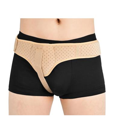 Samnuerly inguinal hernia belt flexibly adjustable idody breaking with removable compression pads breathable for groin or sports hernia bandage left and right (s)