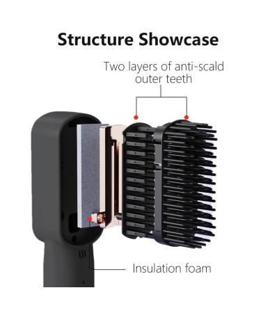 Wireless Hair Straightener Brush - 3 Temperature Settings for Fast Heat | Ideal for Women - Sleek Black Design - Buy Online on GoSupps.com