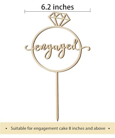 Engagement Cake Topper Wooden Rustic Engaged Cake Topper Engagement Party Decorations - Buy Online on GoSupps.com