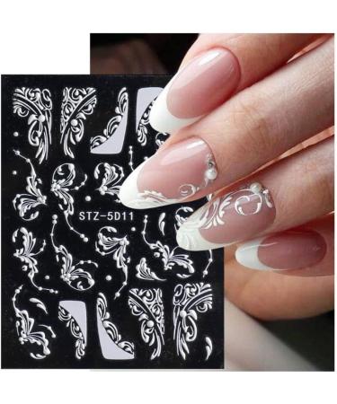 Flower Nail Stickers 5D Lace Engraved Nail Decal Self Adhesive Carving DIY Nail Art Style 3 Nail ornament - Buy Online on GoSupps.com