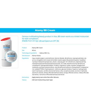 Atomy BB Cream Set of 2 | Best Skin Moisturizer for Face - International Shipping Available - Buy Online on GoSupps.com