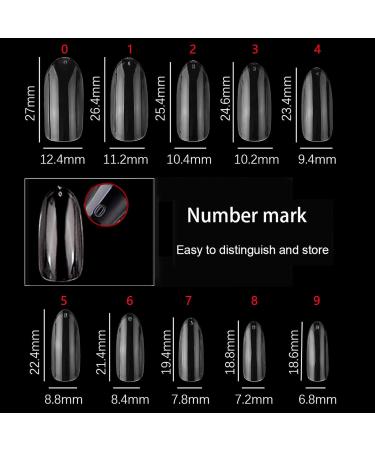 Clear Oval Shaped False Nail Tips - 500PCS Full Cover Acrylic Nails - Buy Online on GoSupps.com