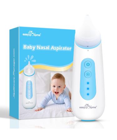 Easy Home Baby Electric Nasal Aspirator: USB Rechargeable Baby Nose Sucker with Night Light Adjustable Suction Level 2 Silicone Suction Nozzles for Baby Nose Cleaner ENA102