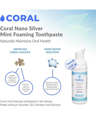 Coral White Nano Silver Foaming Toothpaste - Fluoride & Xylitol, SLS/Glycerin Free (Mint, 50ml) - Buy Online on GoSupps.com