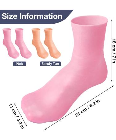 Shop No Lifting X-Large Reusable Silicone Moisturizing Socks for Dry Skin | Non-Slip Spa Socks for Men - Pink & Tan - Buy Online on GoSupps.com